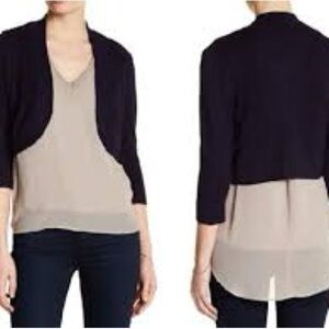 NWOT Eliza J cropped black cardigan Sz Medium